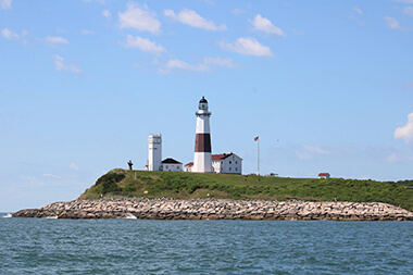 Montauk Point Lighthouse as seen from the water