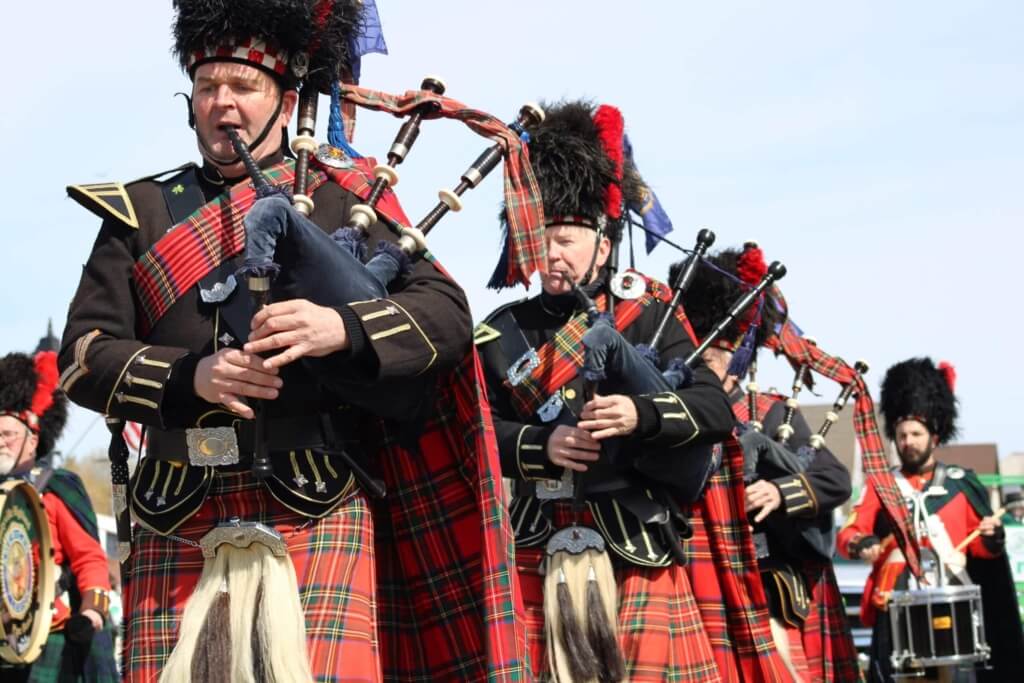 Bagpipers during the 2024 Montauk Saint Patrick's Day Parade
