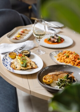 'Image of multiple meal options from Gigi's Montauk restaurant at Gurney's Montauk Resort and Seawater spa